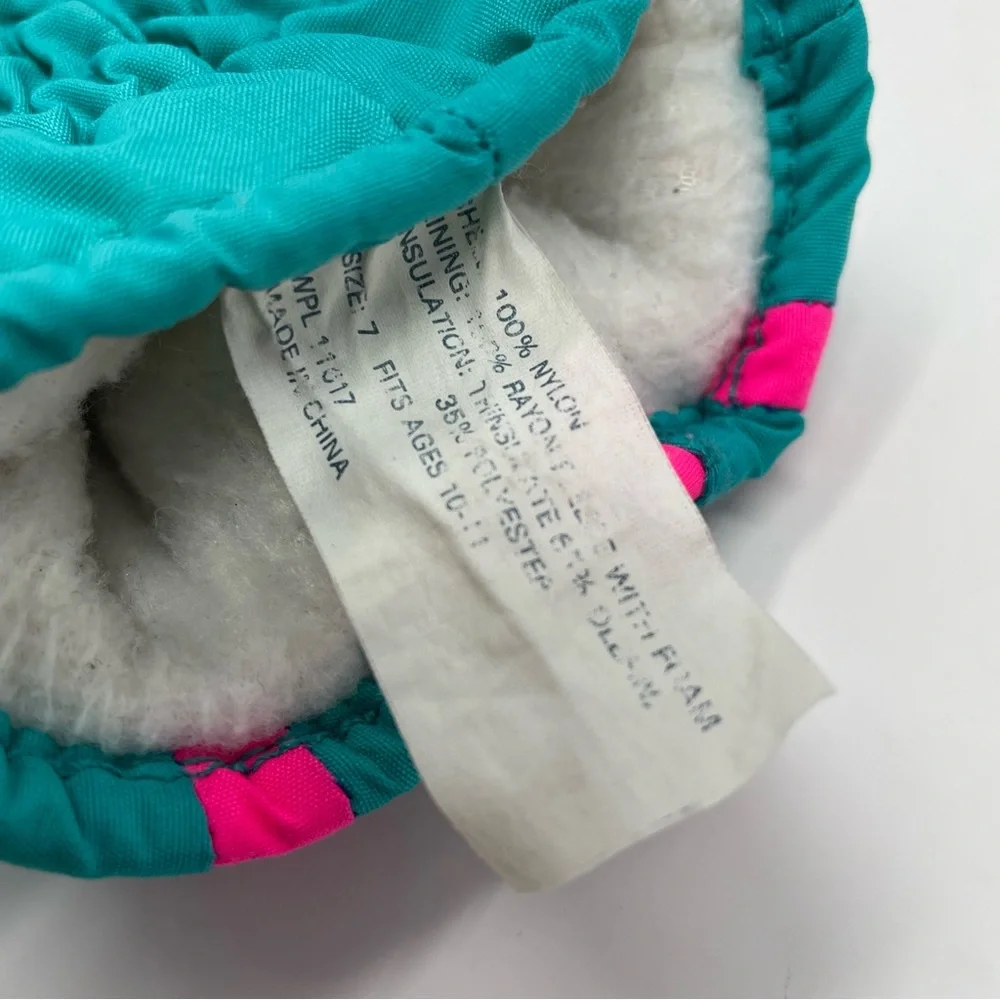 Vtg Thinsulate Cherokee Girl's Ski Gloves Snow Retro Neon Blue Pink Green Sz 7